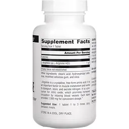 Аргінін Source Naturals L-Arginine вільна форма 1000 мг 100 таблеток - мініатюра 2