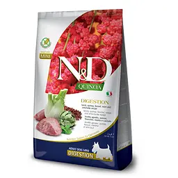 Сухий дієтичний корм Farmina N&amp;D Quinoa Digestion для дорослих собак дрібних порід у разі порушень травлення ягням та кіноа, 2,5 кг