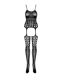 Бодістокінг Obsessive Bodystocking G310 топ панчохи підв'язки круглі вирізи S/M/L - мініатюра 5