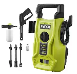 Мінімийка високого тиску RY110PWA 1400Вт 110бар 390л/год шланг 5м 5.6кг Ryobi teh0016620
