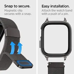 Чохол-ремінець Spigen Metal Fit Pro для Apple Watch 44/45mm Graphite (ACS04585) - мініатюра 16
