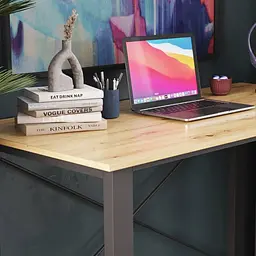 Письмовий стіл Ferrum-decor Драйв 750x1400x700 Чорний метал ДСП Дуб Артізан 32 мм (FRD-103406) - мініатюра 4