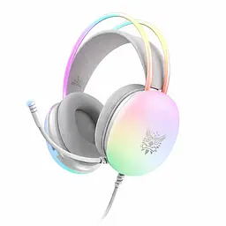 Накладні ігрові навушники Onikuma X25 дротові з гарнітурою та RGB-підсвіткою сірі