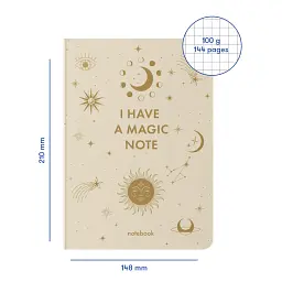 Блокнот у клітинку «I HAVE A MAGIC NOTE» бежевий - мініатюра 2