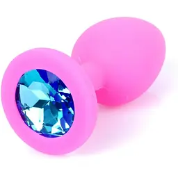 Силіконова анальна пробка Boss Of Toys Boss Series - Jewellery Pink Silicon Plug Small Light Blue S, BS6400081, Рожевий / голубой - мініатюра 2