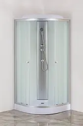 Душовий бокс без гідромасажу Mixxus Strong SB02-90x90x215-FB Satin з низьким піддоном MI6886, Хром матовый, матовий, хром матовий - мініатюра 7