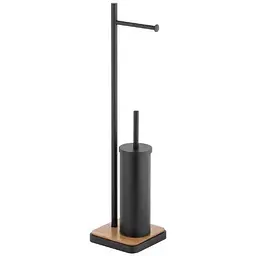 Стійка для йоржика та туалетного паперу Yoka Dyka black bamboo P.DYKA-BLK, Чорний матовий