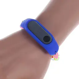 Ремінець Uwatch Fashion Rainbow Color Elastic Stretch Replacement Silicone Strap For Xiaomi Band 2 Blue - мініатюра 4