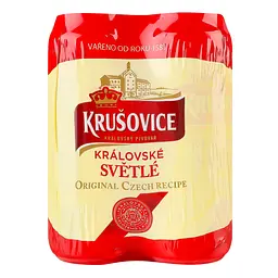 Набір пиво Krusovice Kralovske Svetle, світле, з/б, 4,2%, 2 л (4 шт. по 0,5 л) - мініатюра 2