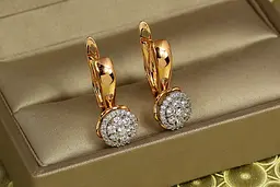 Сережки Xuping Jewelry Іней з родієм 2,1 см золотисті - мініатюра 3