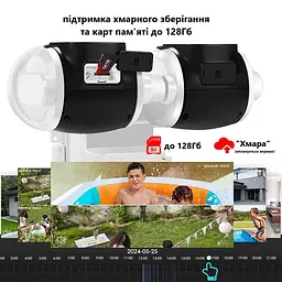 Вулична WiFi ANBIUX P5 8Мп 2 незалежних поворотні об'єктиви - мініатюра 8