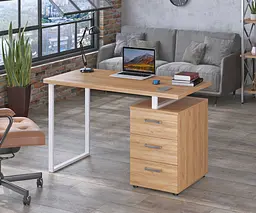 Письмовий стіл Loft Design L-27 Білий (Дуб Крафт золотий)