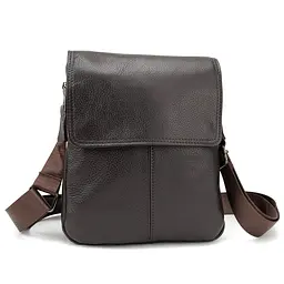 Шкіряний месенджер з клапаном на два відділи Tiding Bag M56-3508C коричневий - мініатюра 4