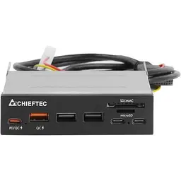 Зчитувач флеш-карт Chieftec 3.5" 2xUSB3.2/2xType-C/1xPD3.0/1xQC3.0 USB (CRD-908H) - мініатюра 3