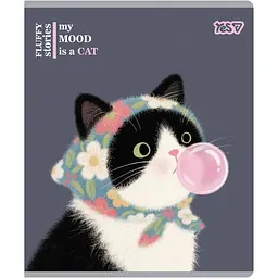 Зошит учнівський Yes My mood is a cat А5 12 аркушів коса лінія 10 шт. (768607) - мініатюра 3