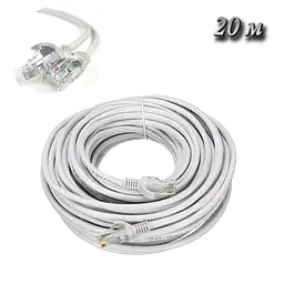 Кабель Ethernet LAN Cat 5E "HX" Білий провід для роутера 20 м патч корд кабель RJ-45 - мініатюра 3