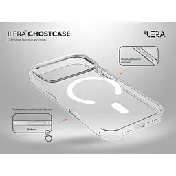 Чохол iLera GhostCase Camera Button with MagSafe для Apple iPhone 17 Pro Transparent (iLGCAClCaBk17Pr) [150399] - мініатюра 3