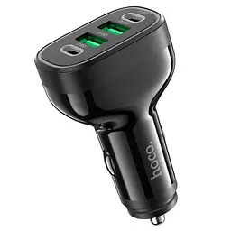 Адаптер автомобільний HOCO Guide car charger NZ11 2 USB 2Type-C 72W чорний - мініатюра 3