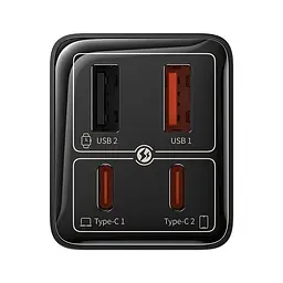 МЗП Baseus GaN6 Pro OS 65W (2USB-A/2C) + кабель Type-C to Type-C (P10162701) Black - мініатюра 2