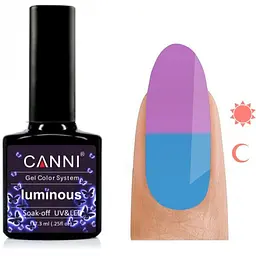 Гель-лак Canni Luminous №807, 7.3 мл бузковий/яскравий блакитний - мініатюра 2