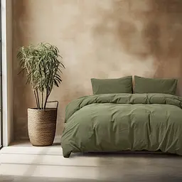 Постільна білизна Lotus Home Washed cotton - Kansas зелений євро - мініатюра 2