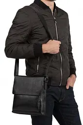 Сумка-месенджер шкіряна Tiding Bag Чорна