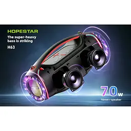 Портативна акустика Hopestar H63 70W Black [164090] - мініатюра 3