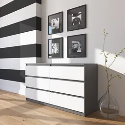 Комод Vays R-7, 6 шухляд без ручок, ЛДСП, 140×40×75 см - для дому, офісу, вітальні, спальні - мініатюра 6
