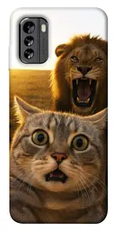 Чохол Demsky Shocked cat and lion для Nokia G60