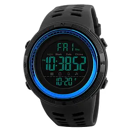 Наручний годинник чоловічий Skmei 1251 Black Blue, 1251BU (12292) - мініатюра 2