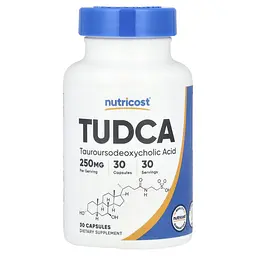 Тауроурсодезоксихолева кислота Nutricost TUDCA 250 мг 30 капсул