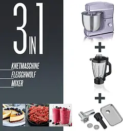 Кухонний комбайн-тестоміс 3 до 1 Heinrich's HKM 8083 Lila 10 л - мініатюра 9