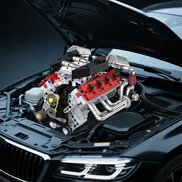 Конструктор двигун V8 Ferrari F40 LM акумуляторний мотор з додатком STEM конструктор двигуна внутрішнього згорання для дітей та дорослих, 700 деталей - мініатюра 9