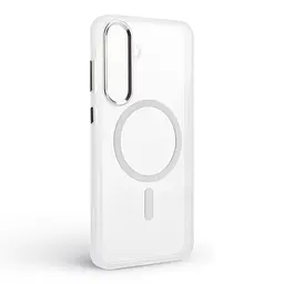 Чехол Samsung Galaxy S25 FE 5G, Unit MagSafe, белый, прозрачный, магсейф, противоударный, магнитный, панель-накладка с поддержкой MagSafe, с поддержкой беспроводной зарядки, TPU+PC, защита всего корпуса, ударопрочный, ArmorStandart (ARM89159) - мініатюра 2