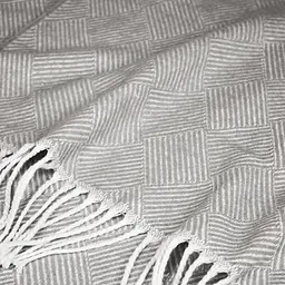 Плед Vladi бавовняний Валенсія Parquet біло-дим 140*200 полуторний - мініатюра 3