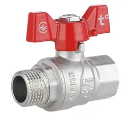 Кран кульовий Thermo Alliance Forte 1/2" ВЗ прямий, PN40, метелик SF607W15 - мініатюра 1
