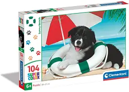 Пазл Clementoni SuperСolor: Собака на сонячному пляжі (SuperСolor - Sunny Beach Puzzle - 104 pcs.), 104 ел. (25767)
