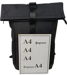 Рюкзак молодіжний проґумований Live in style 18L, чорний, роллтоп, Rolltop-Rucksack - мініатюра 9