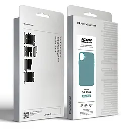 Силиконовый чехол с MagSafe для Apple iPhone 16 Plus, ICON2 MagCase, голубой, противоударный, панель с мягкой подкладкой, защита всего корпуса, поддержка беспроводной зарядки, совместим с защитными стеклами и пленками, ArmorStandart (ARM80189) - мініатюра 10