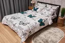 Підковдра Moon&Star Бязь Gold Люкс Green Butterflies Полуторна 143x210 см