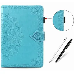 Шкіряний чохол Art Case з візитницею для Samsung Galaxy Tab S7+ Блакитний - мініатюра 4