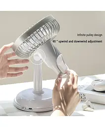 Вентилятор настільний портативний FAN KD197 Simple desktop USB Світло-сірий - мініатюра 7