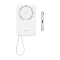 Батарея універсальна Ugreen 10000mAh 30W 1xUSB-C + 15W Magnetic Wireless + cable USB-C white (75983B) - мініатюра 7