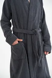 Халат-кімоно unisex Lotus Home - Bold Microcotton antrasit махровий S - мініатюра 10