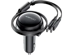 Автомобільний зарядний пристрій Acefast B13 Fast Charge 53 W + cable USB-C 0.85 м Black (6974316282921)