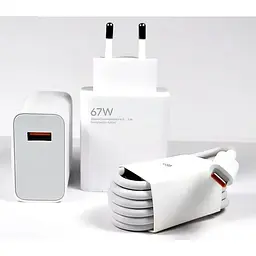 Зарядний пристрій DK Mi Turbo Charge 67W USB Power Adapter для Xiaomi плюс кабель(017091) white - мініатюра 6