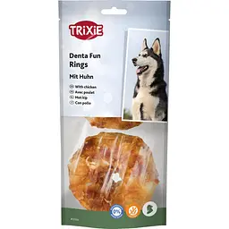 Ласощі Trixie Denta Fun для собак Кольцо для чистки зубів з куркою 6 см 110 г 2 шт