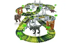 Гнучкий автомобільний трек із динозаврами Dinosaur 192 - мініатюра 3