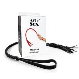 Батіг з екошкіри Art of Sex - Mistress, чорний - мініатюра 4