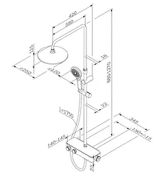 Душова система AM.PM Inspire 2.0 F0750A400, Хром - мініатюра 3